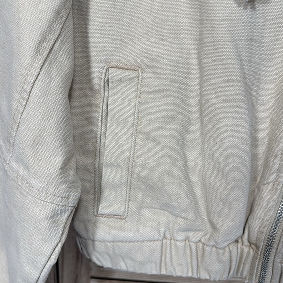 Forever 21 Cream Zip-Up Hooded Heavy Jacket Size Small - Picture 2 of 6